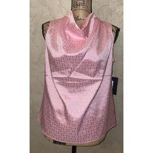 Halston  Pink Patterned Sleeveless Top